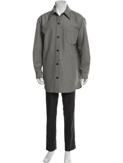 Pre-owned Alexander Wang Wool Plaid Print Shirt In Gray