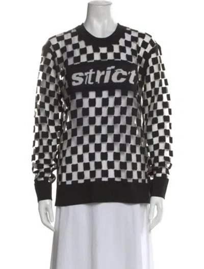Pre-owned Alexander Wang Wool Plaid Print Sweater In Black