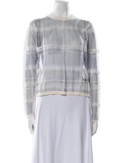 Pre-owned Alexander Wang Wool Plaid Print Sweater In White