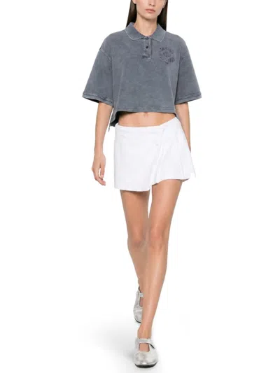 Alexander Wang Wool Polo Shirt In Gray