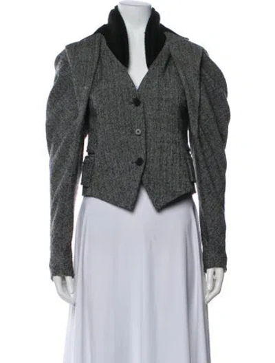 Pre-owned Alexander Wang Wool Printed Blazer In Gray