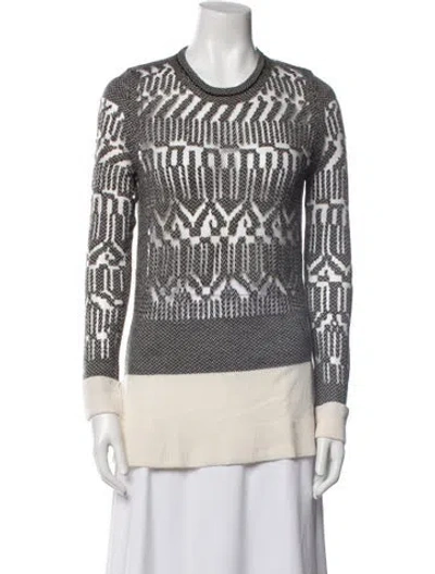 Pre-owned Alexander Wang Wool Printed Sweater In White