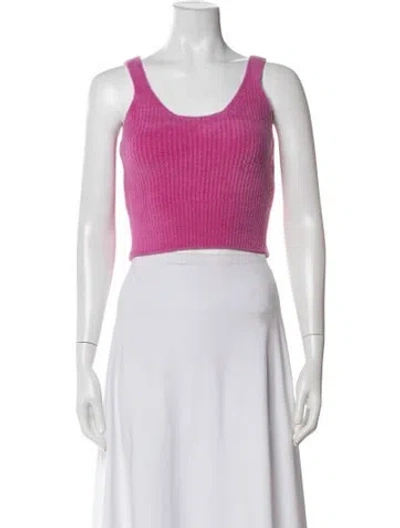 Pre-owned Alexander Wang Wool Scoop Neck Crop Top In Pink