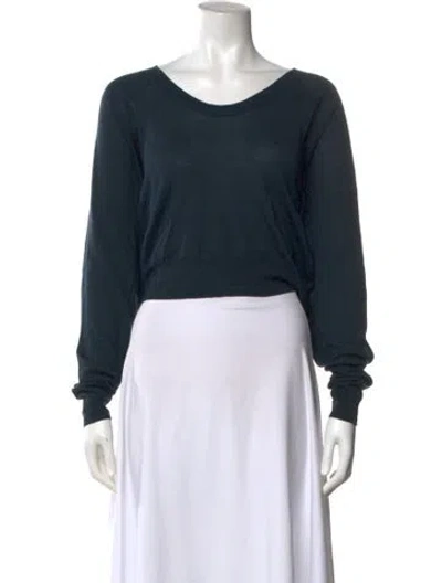 Pre-owned Alexander Wang Wool Scoop Neck Sweater In Blue