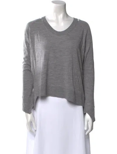 Pre-owned Alexander Wang Wool Scoop Neck Sweater In Gray