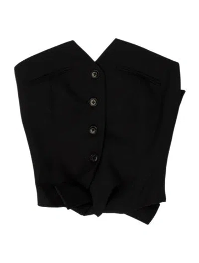 Pre-owned Alexander Wang Wool Strapless Crop Top In Black