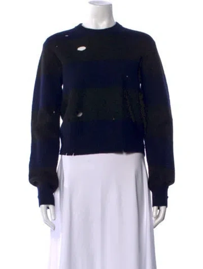 Pre-owned Alexander Wang Wool Striped Sweater In Black