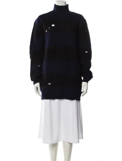 Pre-owned Alexander Wang Wool Striped Sweater In Blue