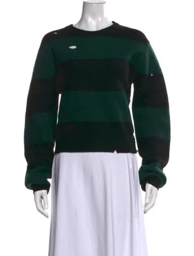 Pre-owned Alexander Wang Wool Striped Sweater In Green