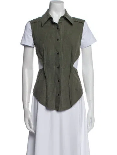 Pre-owned Alexander Wang Wool Striped Vest In Green