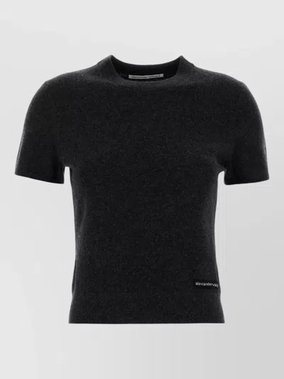 Alexander Wang Wool Sweater Short Sleeves Crew Neck In Black