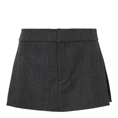 Alexander Wang Wool Mohair Crystal Hotfix Skort In Black