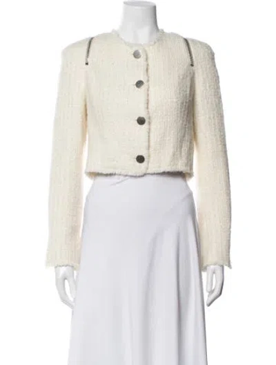 Pre-owned Alexander Wang Wool Tweed Pattern Jacket In Neutrals