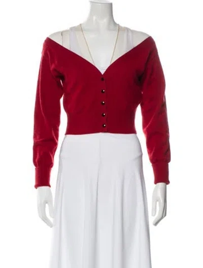 Pre-owned Alexander Wang Wool V-neck Crop Top In Red