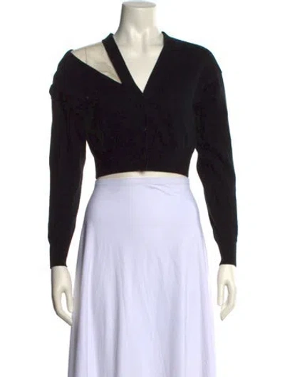 Pre-owned Alexander Wang Wool V-neck Sweater In Black