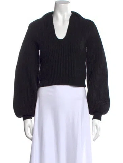 Pre-owned Alexander Wang Wool V-neck Sweater In Black