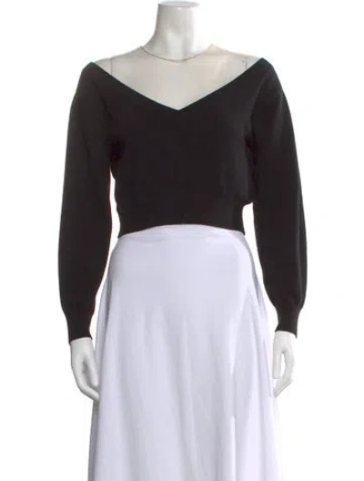 Pre-owned Alexander Wang Wool V-neck Sweater In Black