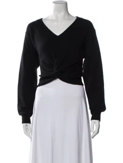 Pre-owned Alexander Wang Wool V-neck Sweater In Black