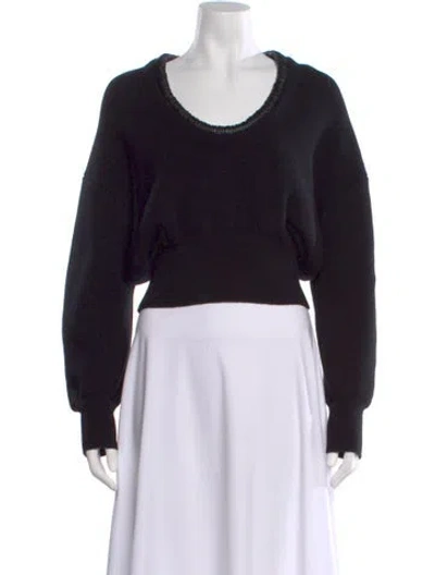 Pre-owned Alexander Wang Wool V-neck Sweater In Black