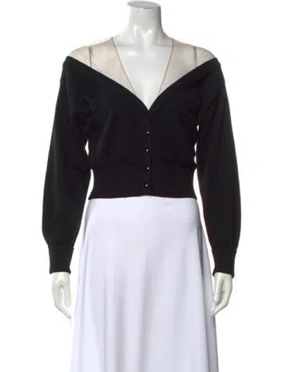 Pre-owned Alexander Wang Wool V-neck Sweater In Black