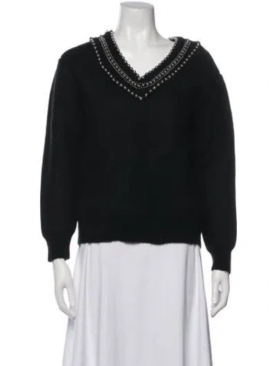 Pre-owned Alexander Wang Wool V-neck Sweater In Black