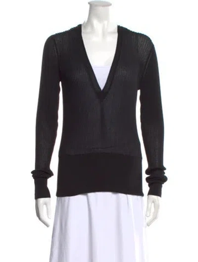 Pre-owned Alexander Wang Wool V-neck Sweater In Black