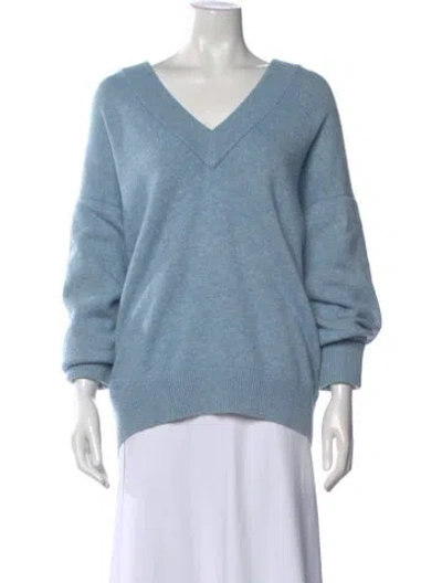 Pre-owned Alexander Wang Wool V-neck Sweater In Blue