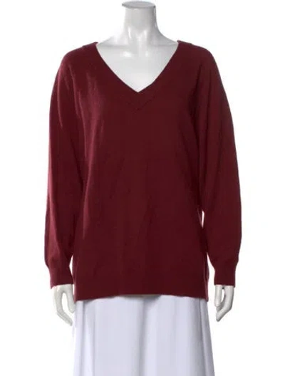 Pre-owned Alexander Wang Wool V-neck Sweater In Burgundy