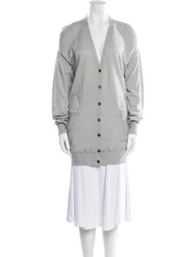 Pre-owned Alexander Wang Wool V-neck Sweater In Gray