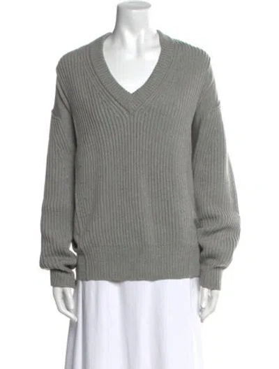 Pre-owned Alexander Wang Wool V-neck Sweater In Gray