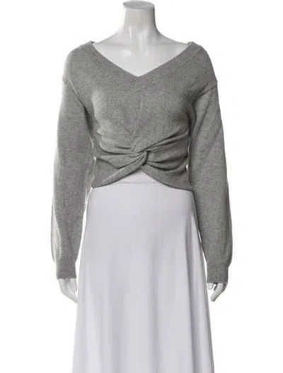 Pre-owned Alexander Wang Wool V-neck Sweater In Gray