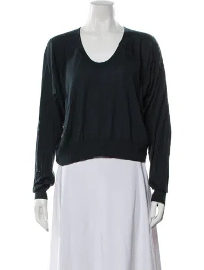 Pre-owned Alexander Wang Wool V-neck Sweater In Green