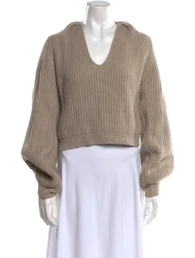 Pre-owned Alexander Wang Wool V-neck Sweater In Neutral