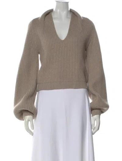 Pre-owned Alexander Wang Wool V-neck Sweater In Neutral