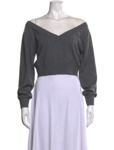Pre-owned Alexander Wang Wool V-neck Sweater W/ Tags In Grey