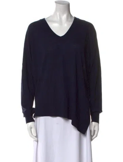 Pre-owned Alexander Wang Wool V-neck Top In Blue