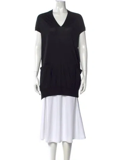 Pre-owned Alexander Wang Wool V-neck Tunic In Black