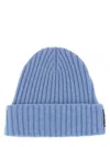 Alexander Wang Woolen Hat With Folded Cuff And Ribbed Texture In Baby Blue