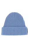 Alexander Wang Woolen Hat With Folded Cuff And Ribbed Texture In Baby Blue