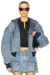 Alexander Wang Workwear Zip Up Jacket In Classic Worn Indigo