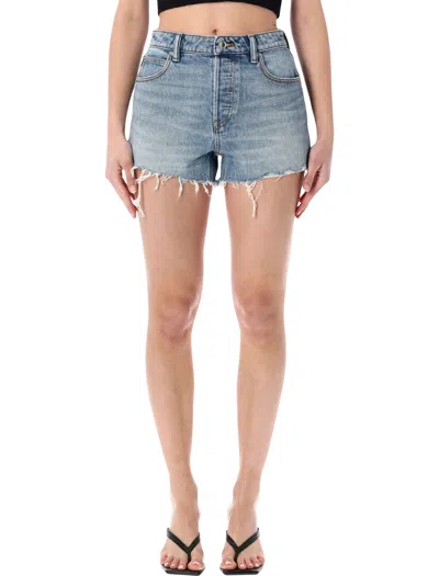 Alexander Wang Worn-in Distressed Mini Shorts - Size 26 In Blue