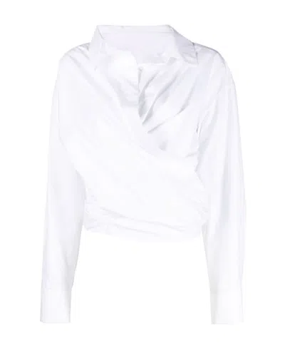 Alexander Wang Women Draped Shirt In Neutral