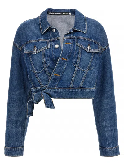 Alexander Wang Wrapped Trucker Casual Jackets And Parka Blue