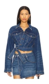 Alexander Wang Wrapped Trucker Jacket In 深蓝色