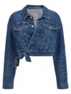Alexander Wang Wrapped Trucker Casual Jackets And Parka Blue