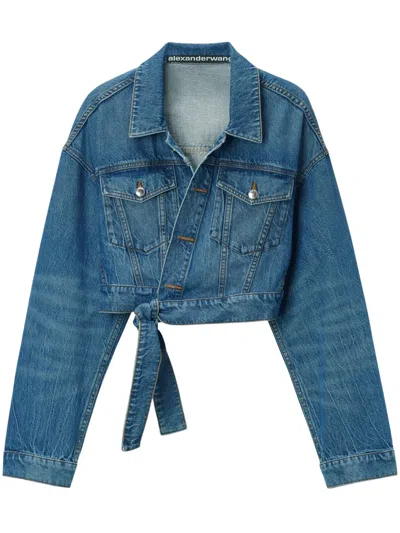 Alexander Wang Wrapped Trucker Jacket In Blue