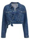 Alexander Wang Wrapped Trucker Casual Jackets And Parka Blue In Blue