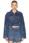 Alexander Wang Wrapped Trucker Casual Jackets And Parka Blue In Deep Blue
