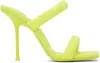 Alexander Wang Yellow Julie 105mm Nylon Tubular Heeled Sandals In Fluo Yellow