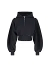 Alexander Wang Womens Faded Black Brand-patch Cropped Cotton-jersey Hoody
